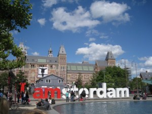 The I amsterdam statue in Central Amsterdam